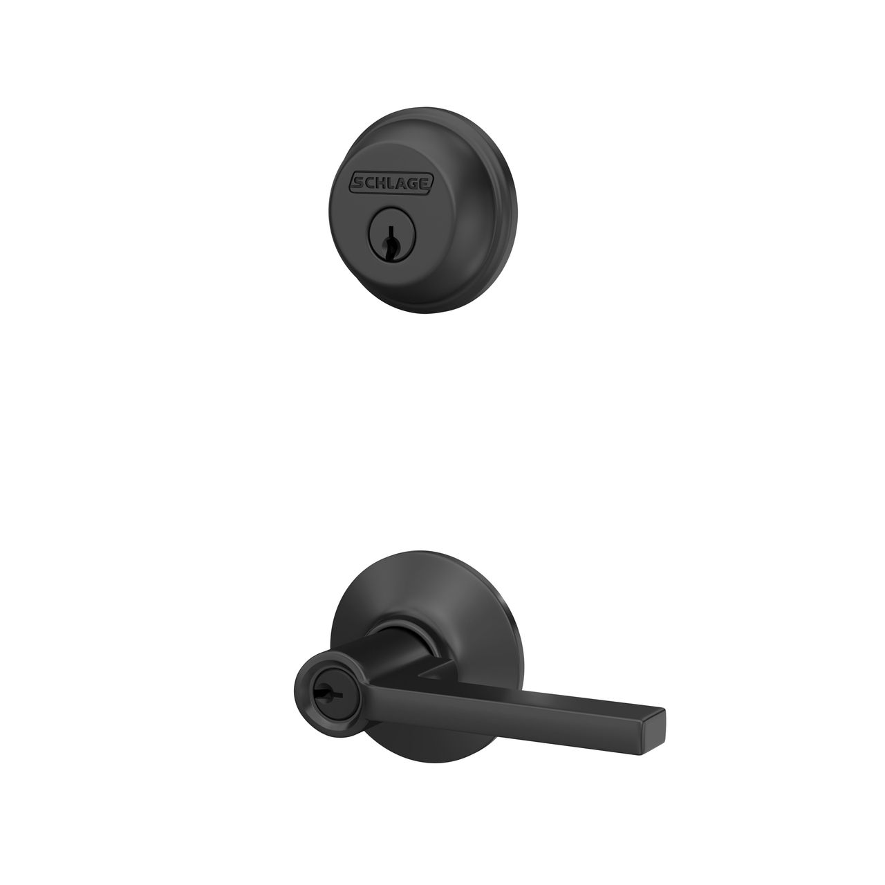 Single Cylinder Deadbolt and Latitude Lever Keyed Entry Lock