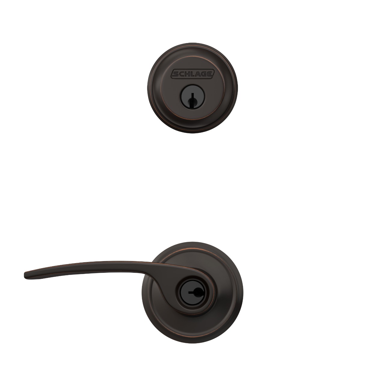 Single Cylinder Deadbolt and Merano Lever Keyed Entry Lock