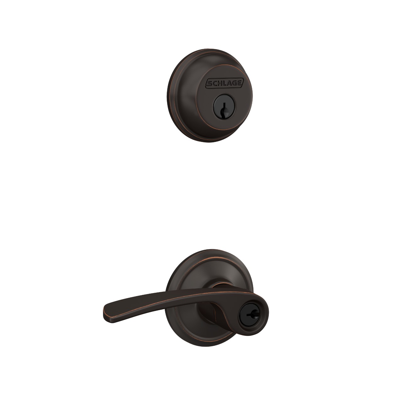 Single Cylinder Deadbolt and Merano Lever Keyed Entry Lock
