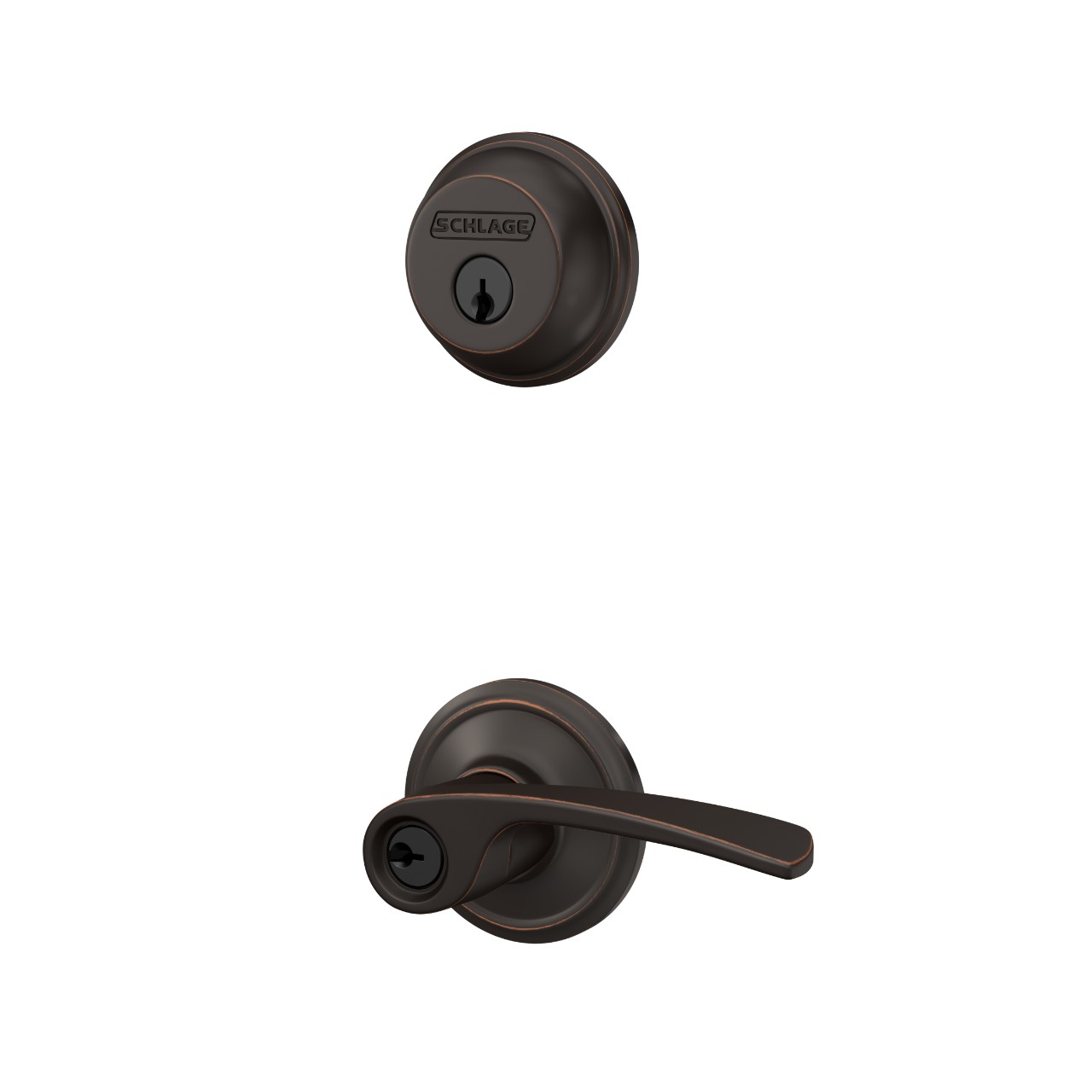 Single Cylinder Deadbolt and Merano Lever Keyed Entry Lock