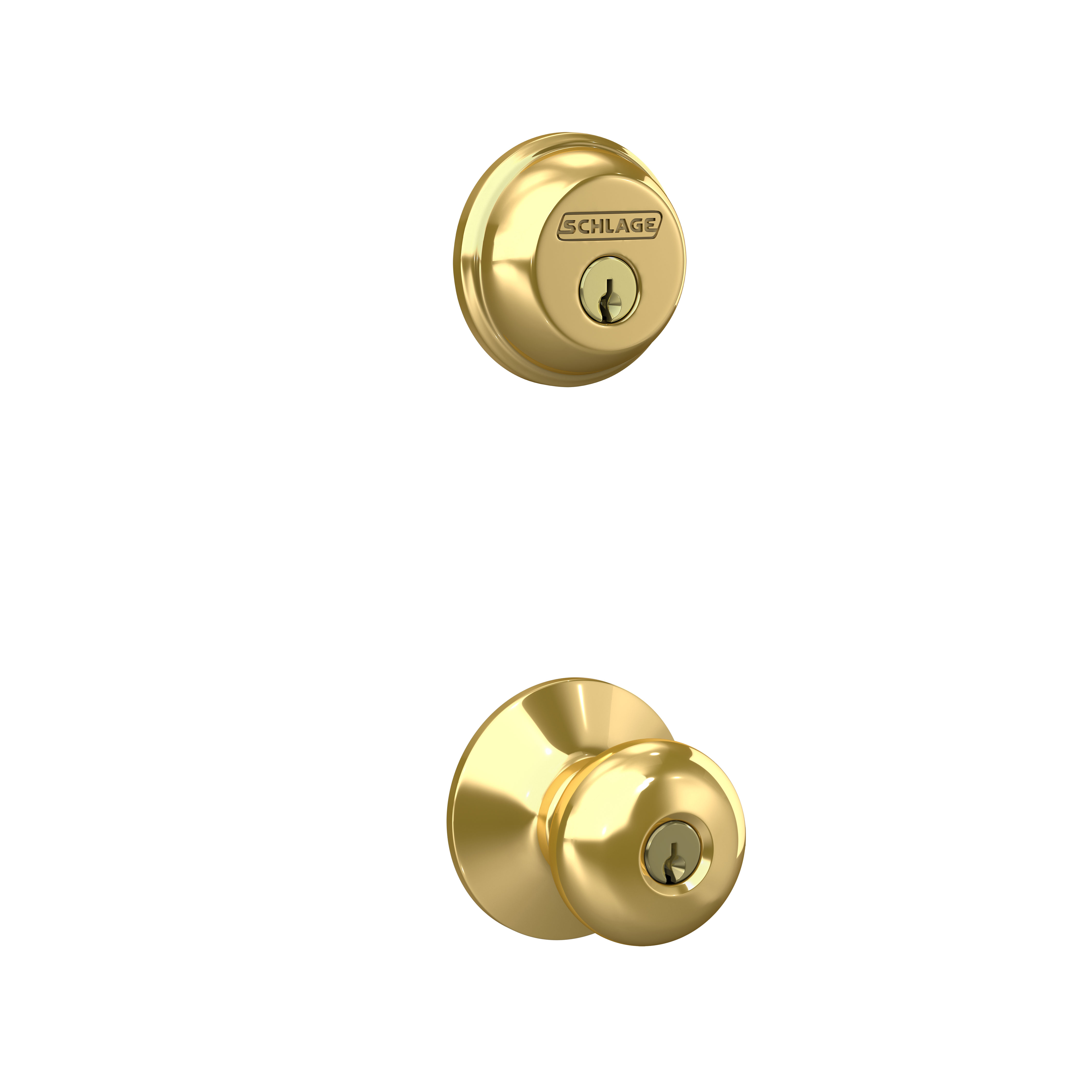 Single Cylinder Deadbolt and Plymouth Knob Keyed Entry Lock