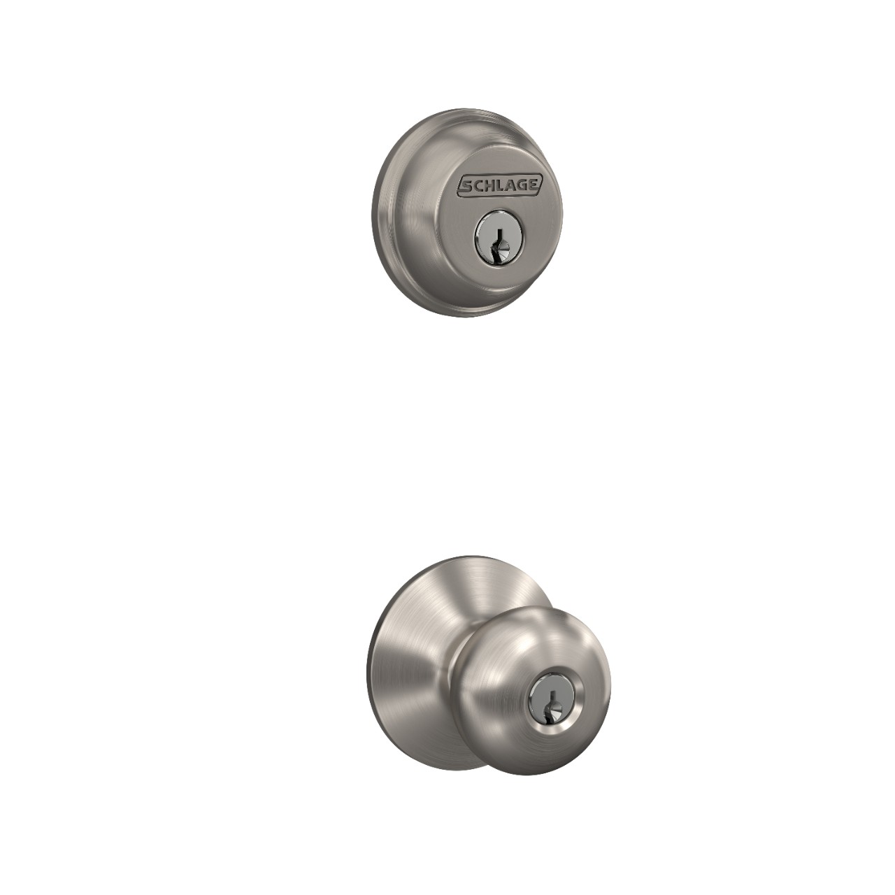 Single Cylinder Deadbolt and Plymouth Knob Keyed Entry Lock
