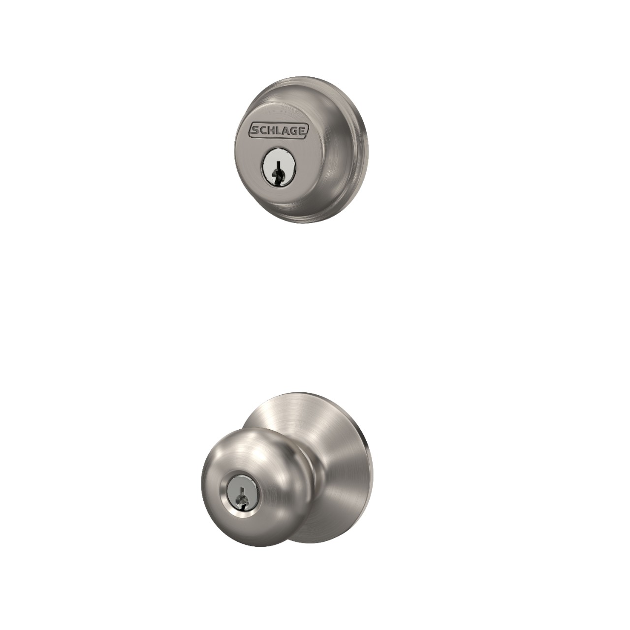 Single Cylinder Deadbolt and Plymouth Knob Keyed Entry Lock
