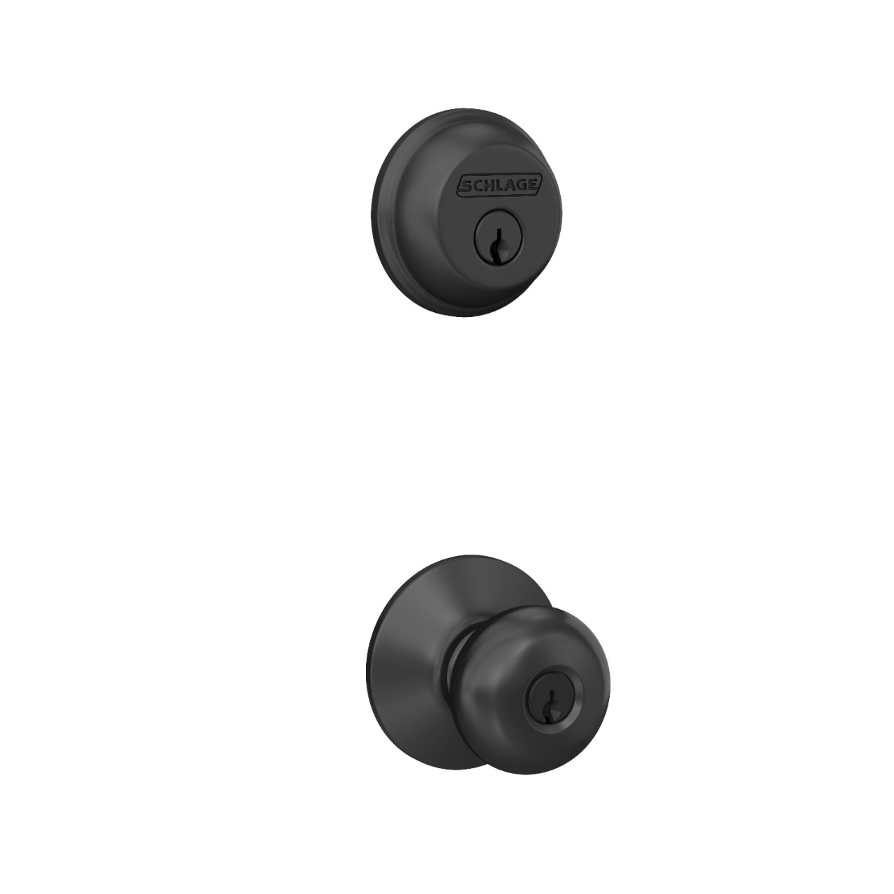 Single Cylinder Deadbolt and Plymouth Knob Keyed Entry Lock