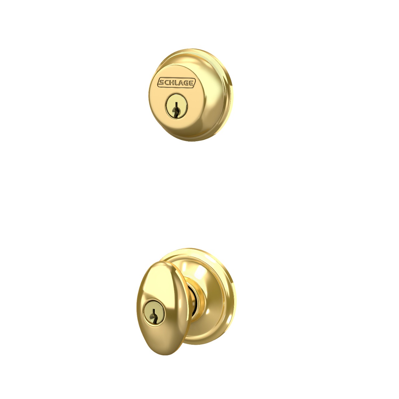 Single Cylinder Deadbolt and Siena Knob Keyed Entry Lock