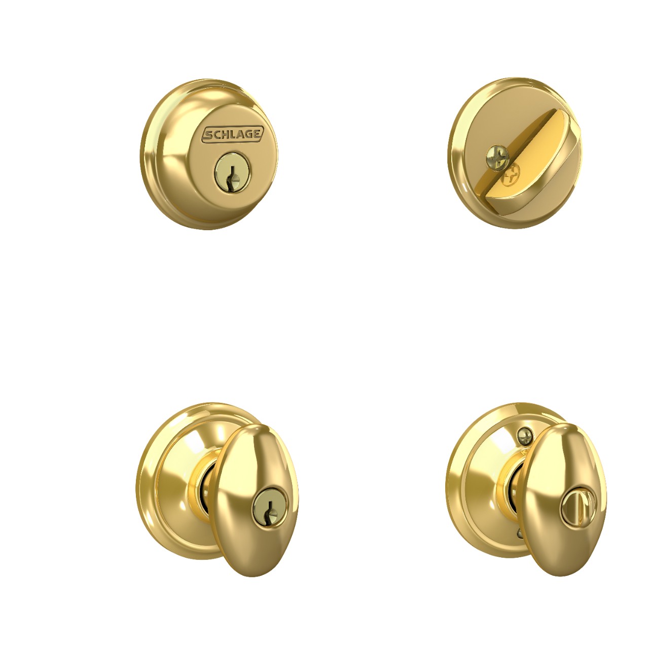 Single Cylinder Deadbolt and Siena Knob Keyed Entry Lock