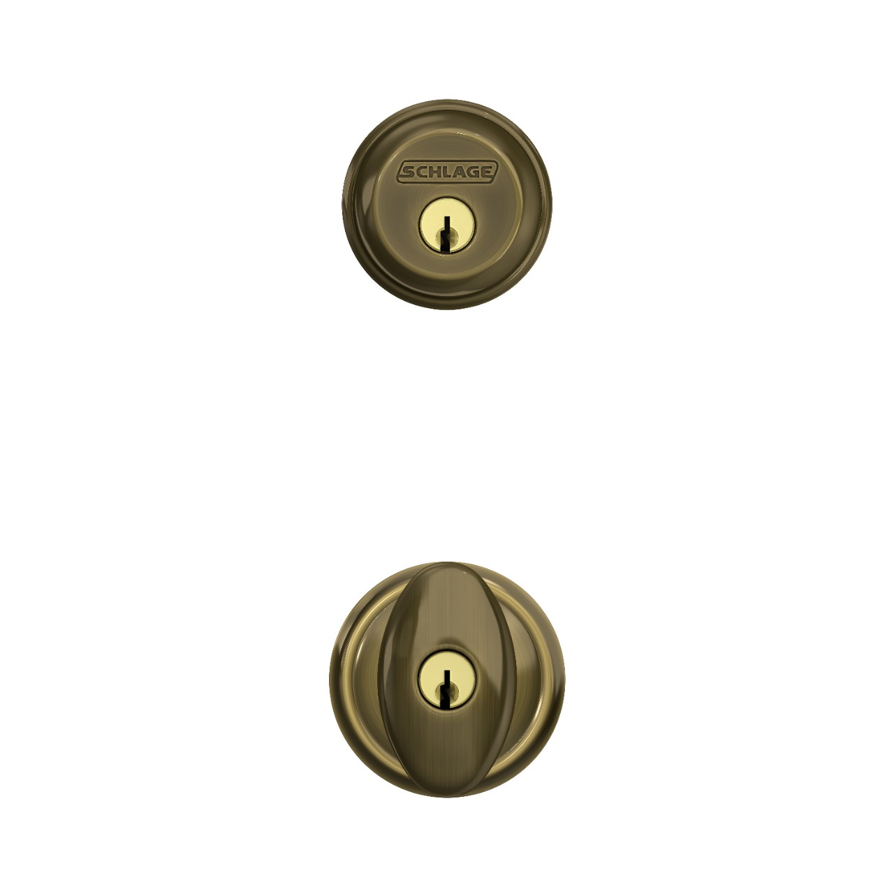 Single Cylinder Deadbolt and Siena Knob Keyed Entry Lock