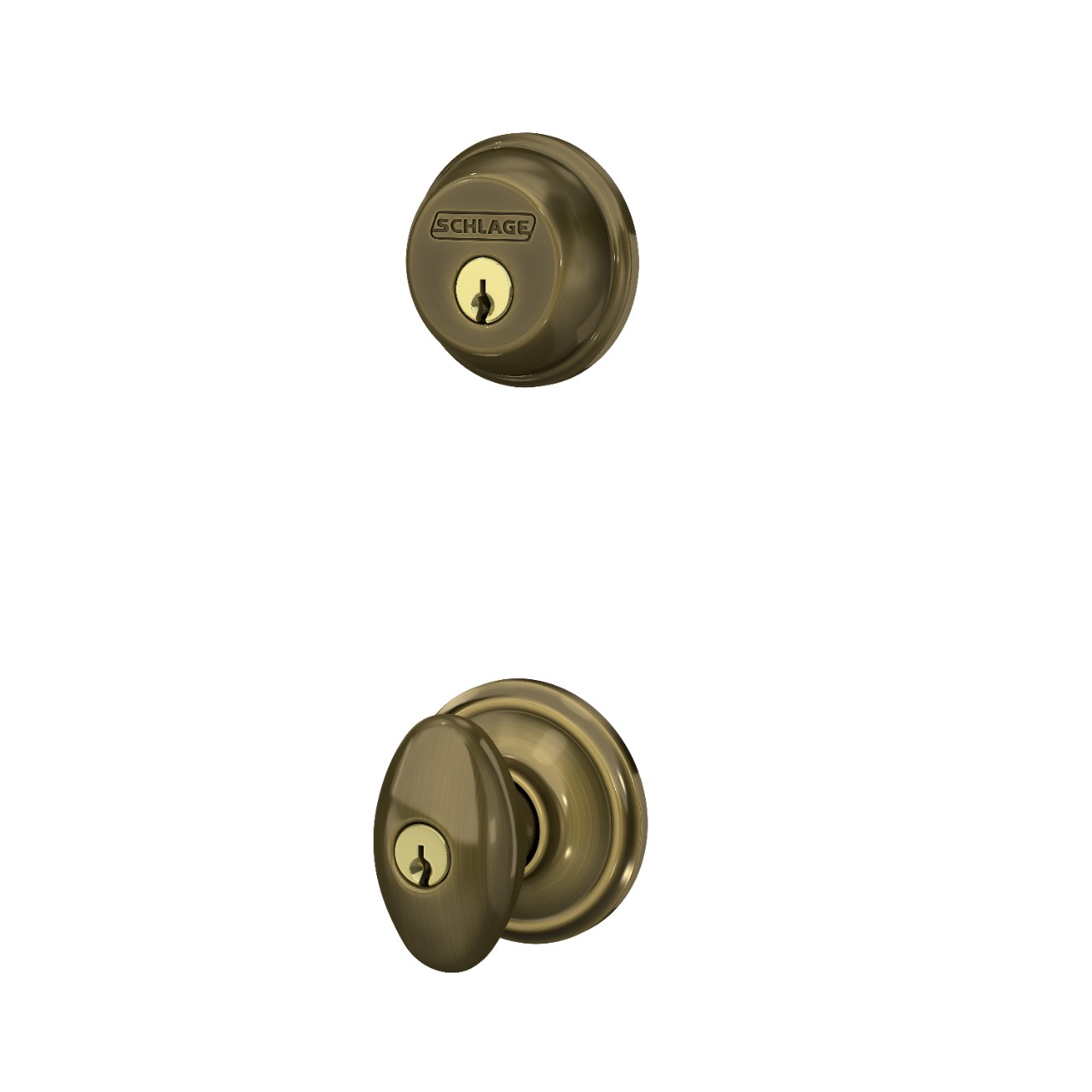 Single Cylinder Deadbolt and Siena Knob Keyed Entry Lock