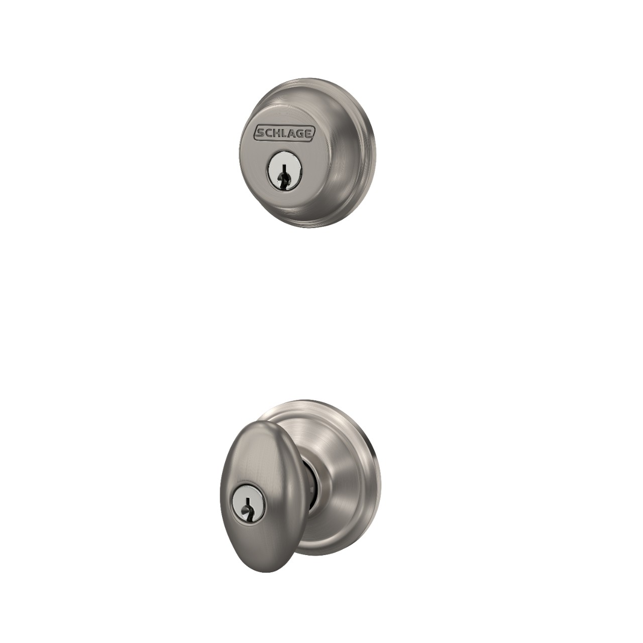 Single Cylinder Deadbolt and Siena Knob Keyed Entry Lock