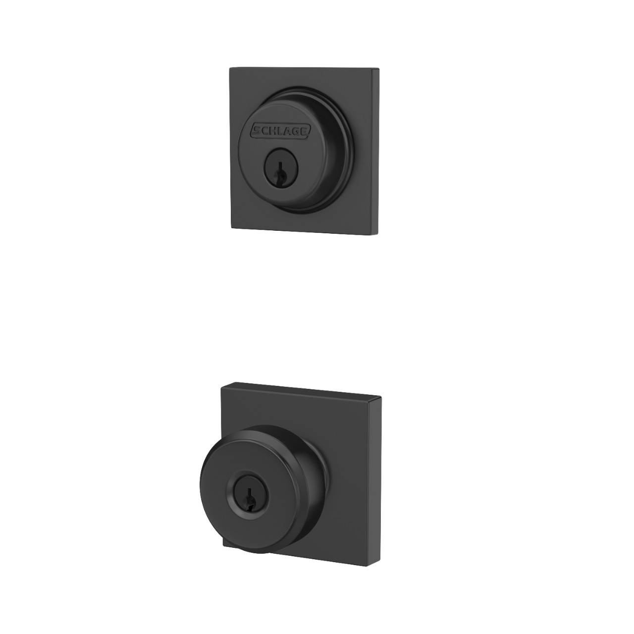 Single Cylinder Deadbolt and Bowery Knob Keyed Entry Lock with Collins Trim