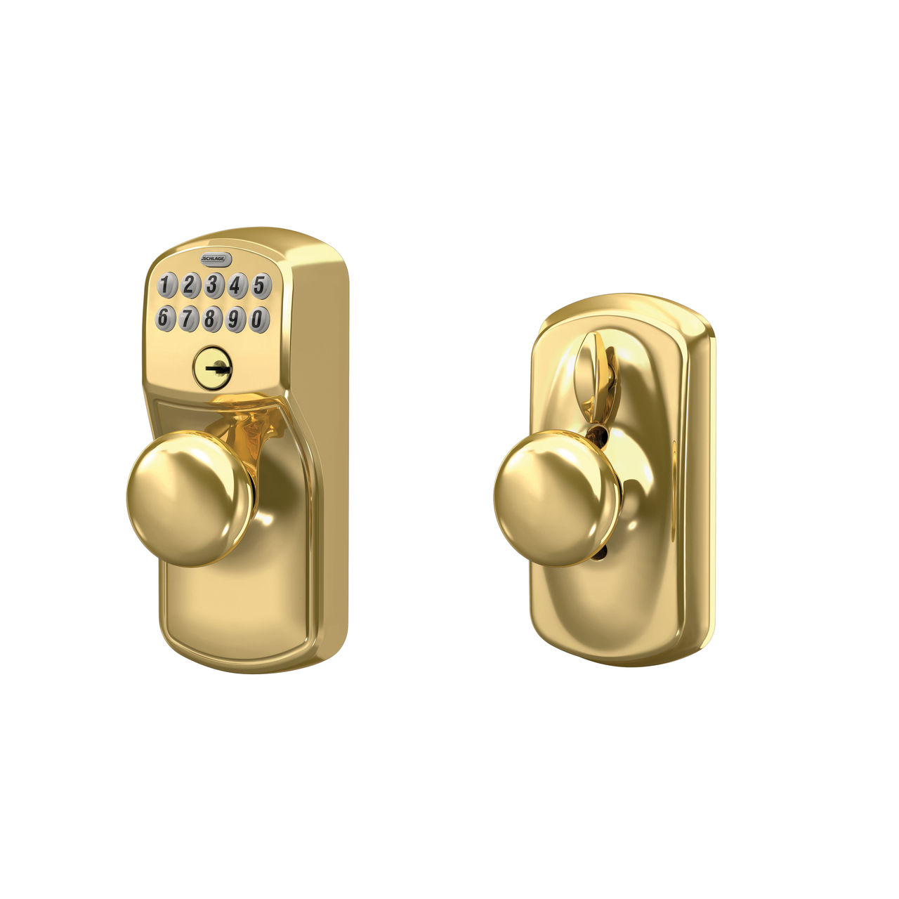 Schlage FE595 Plymouth Keypad Entry Lock With Flex-Lock - Matte Black - Keypad & Knob Combo - Open Box