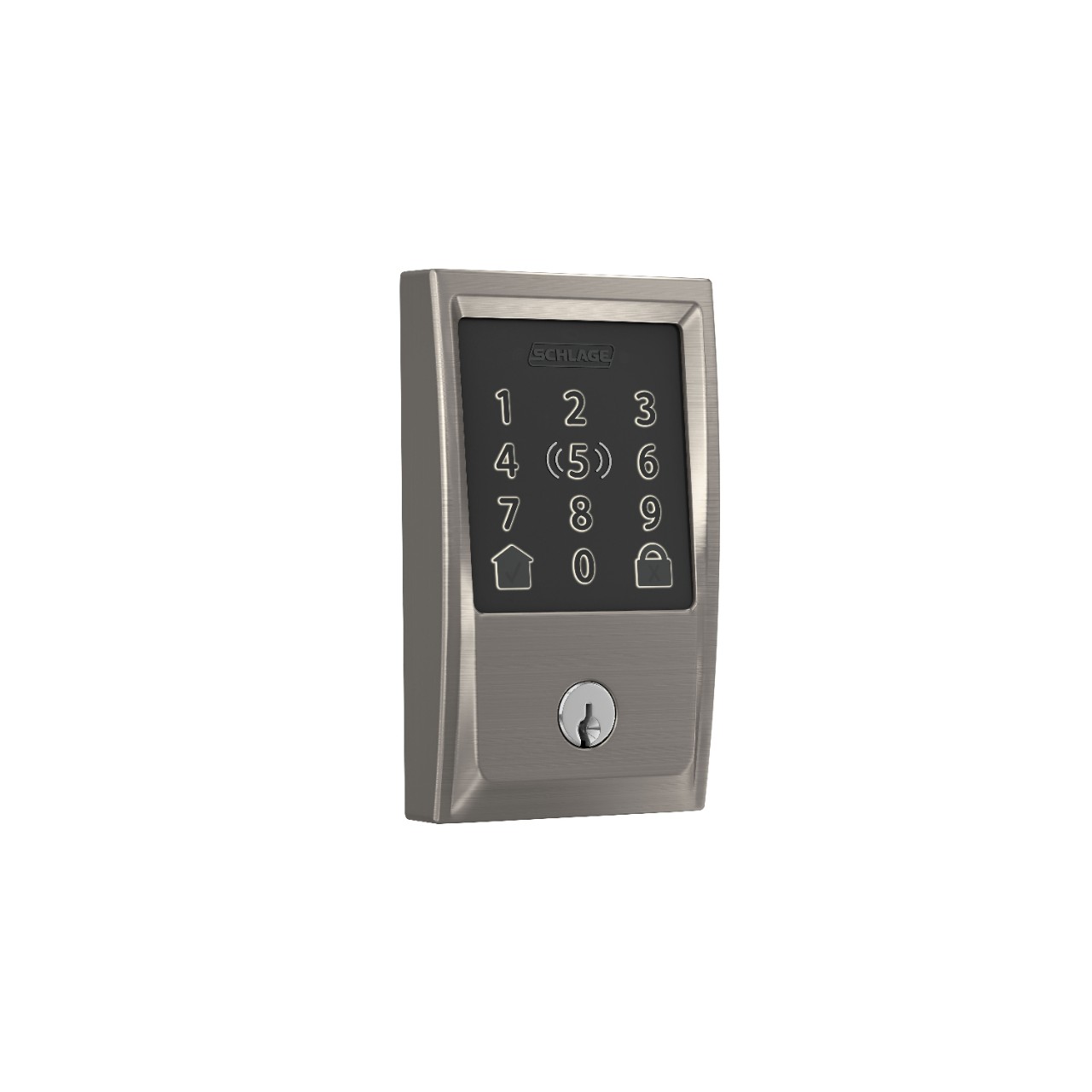 Schlage Encode Plus Smart WiFi Deadbolt with Century trim in Satin Nickel