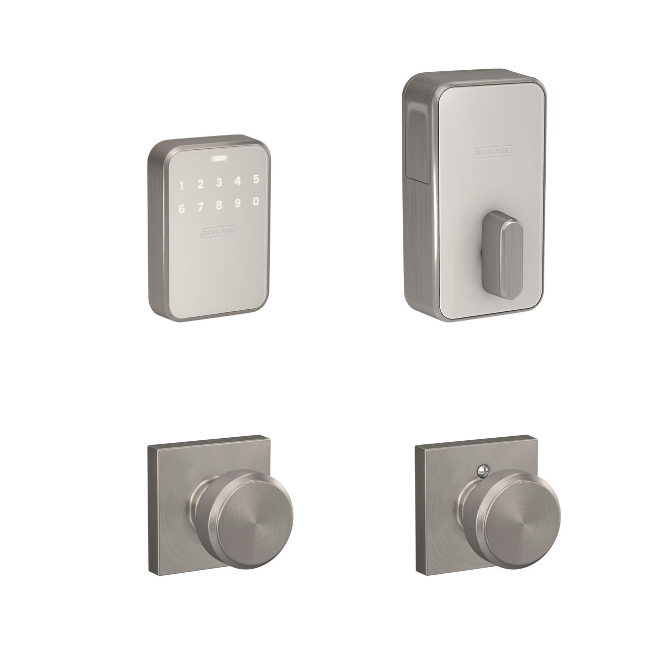Schlage Sense Pro™ Smart Deadbolt and Bowery Knob with Collins Trim