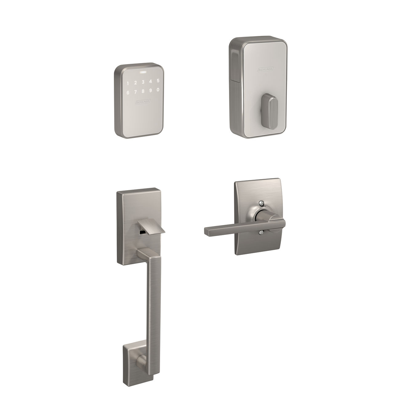Schlage Sense Pro™ Smart Deadbolt and Latitude Lever Handleset with Century Trim
