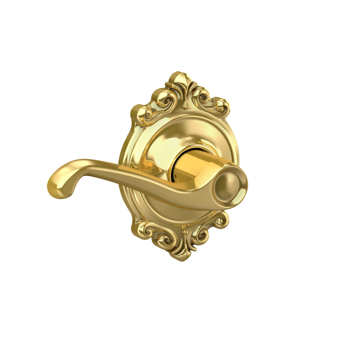thumbnail image 2 of Schlage F40 FLA 716 BRK Flair Door Lever With Brookshire Trim – Aged Bronze, Open Box, Model Flair 2 of 3