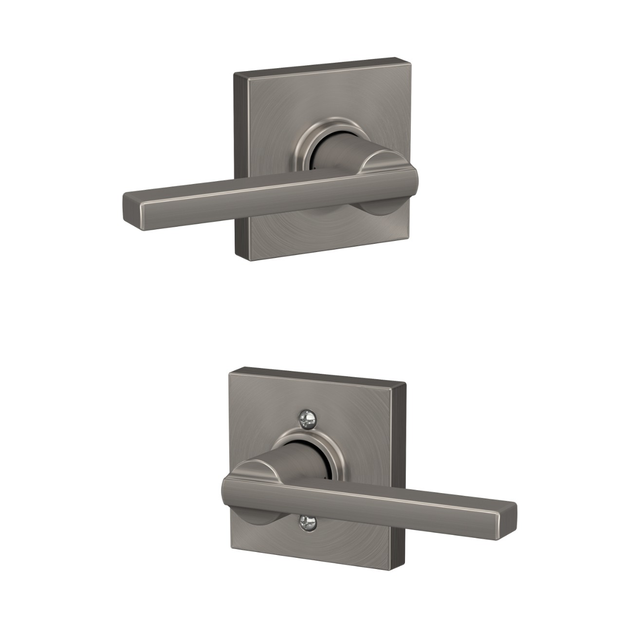 thumbnail image 2 of Set Of 6 Schlage F10 LAT 622 Latitude Passage Door Levers, Hall & Closet, Matte Black 2 of 6