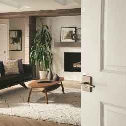 Scandinavian style living room with Schlage door lever
