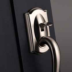 Schlage front door handle with smart lock.
