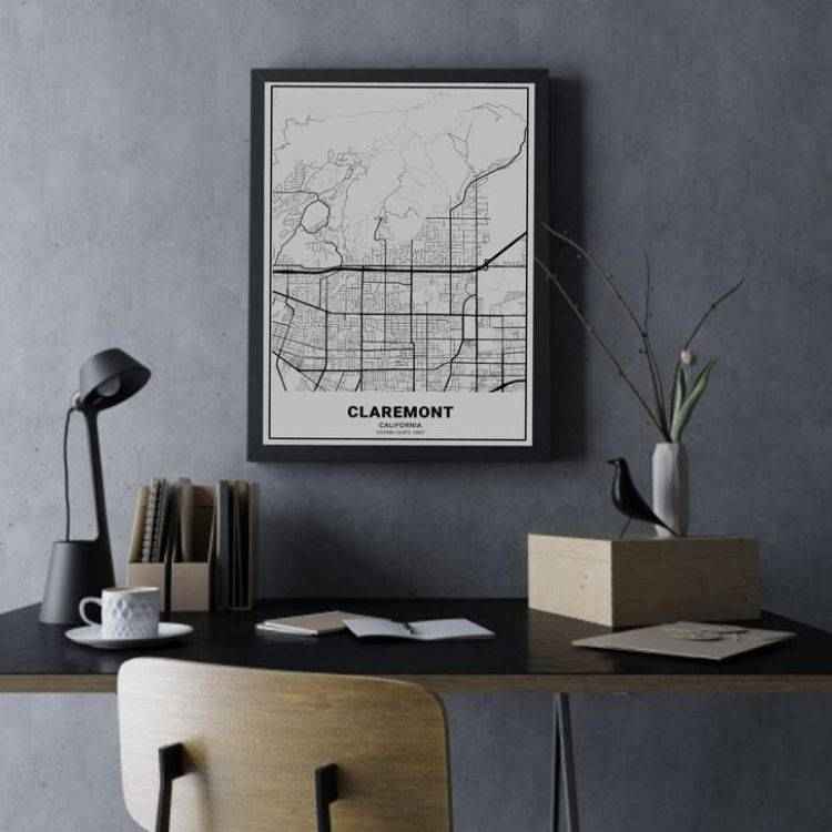Personalized framed city map.