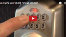 Operating your Keypad Deadbolt (BE365)