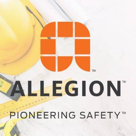 Allegion logo with Pioneering Safety tagline.