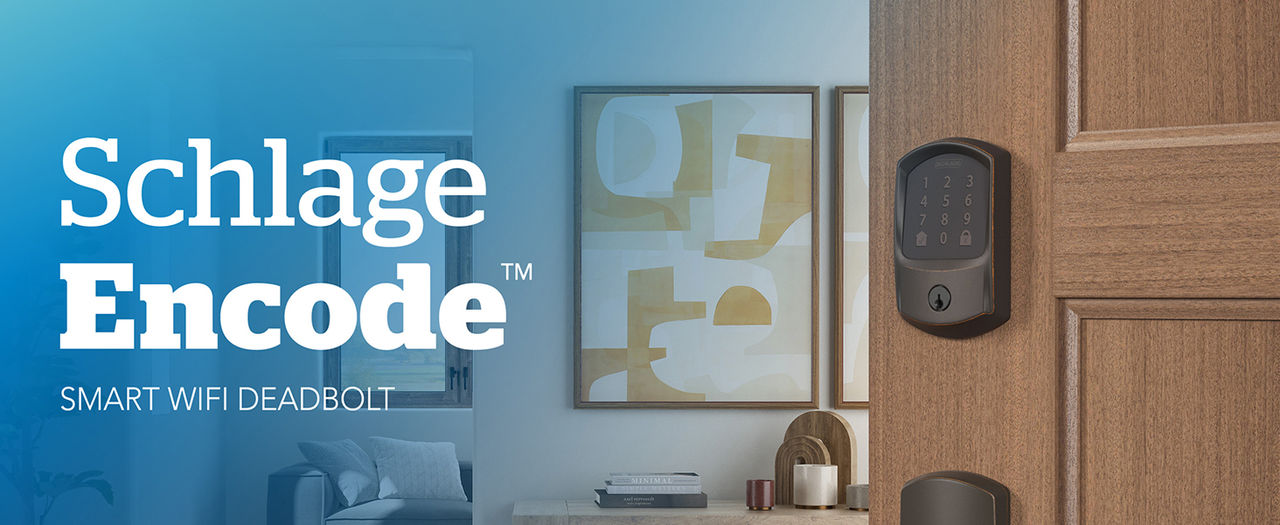Schlage Encode smart lock on a front door.