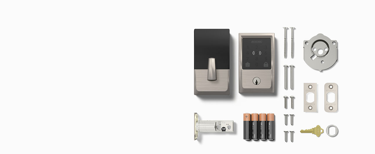 Items contained in the Schlage Enclode Plus smart lock box